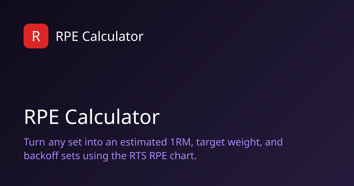 RPE Calculator